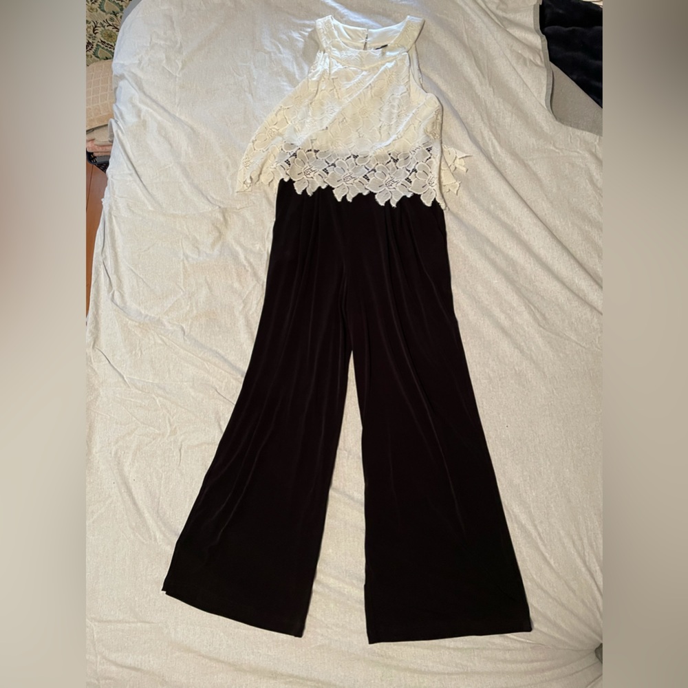 Black and White Sangria Dressy Jumpsuit
